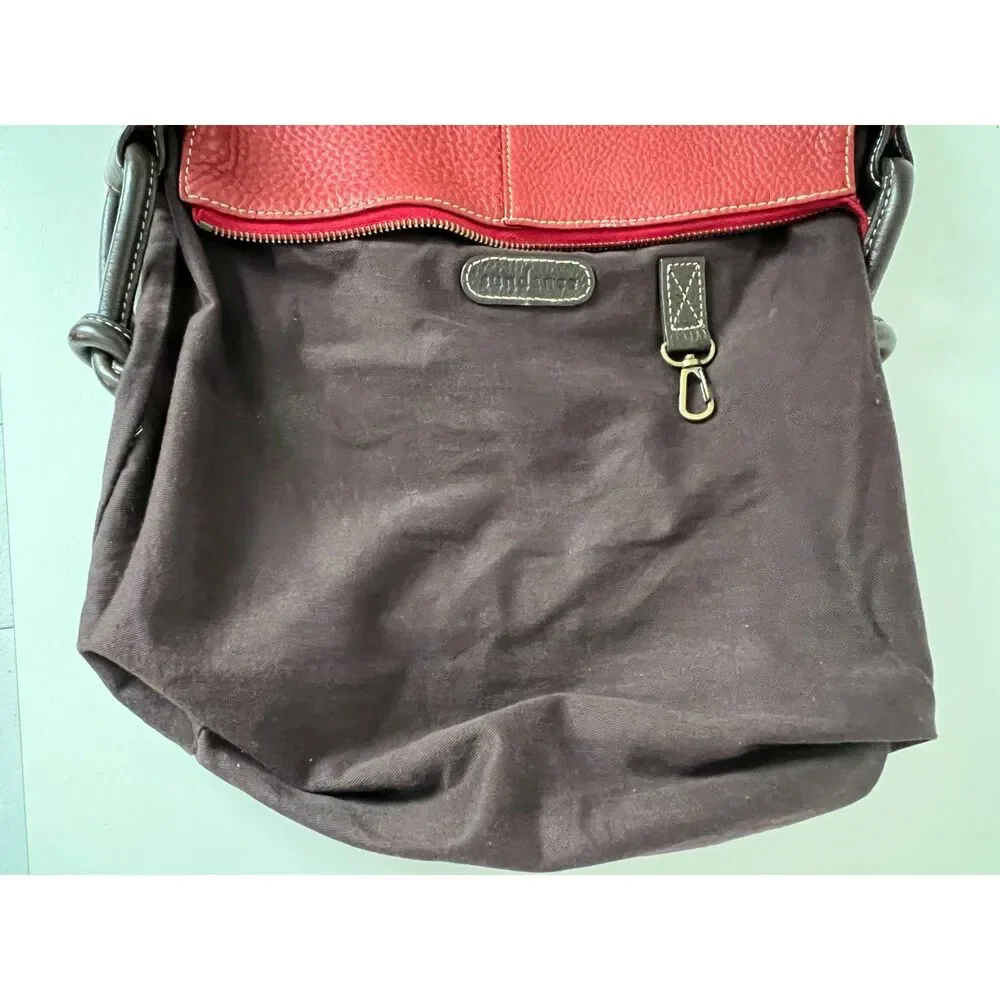 Sundance Oxblood pebbled leather hobo with brown handles